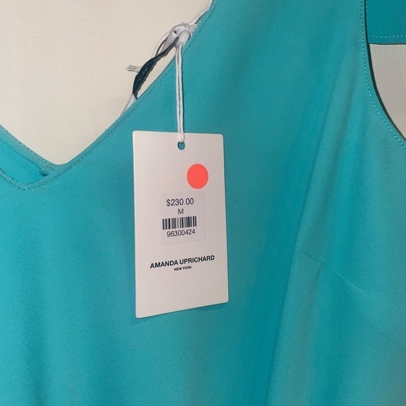 Amanda Uprichard Josephina Slit Blouson Midi Dress in Turquoise NWT Medium - Picture 8 of 9